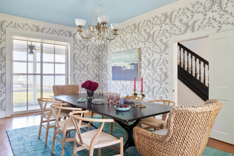 Dining Room Interior Design Wallpaper Antiques by Michelle Gage Interiors