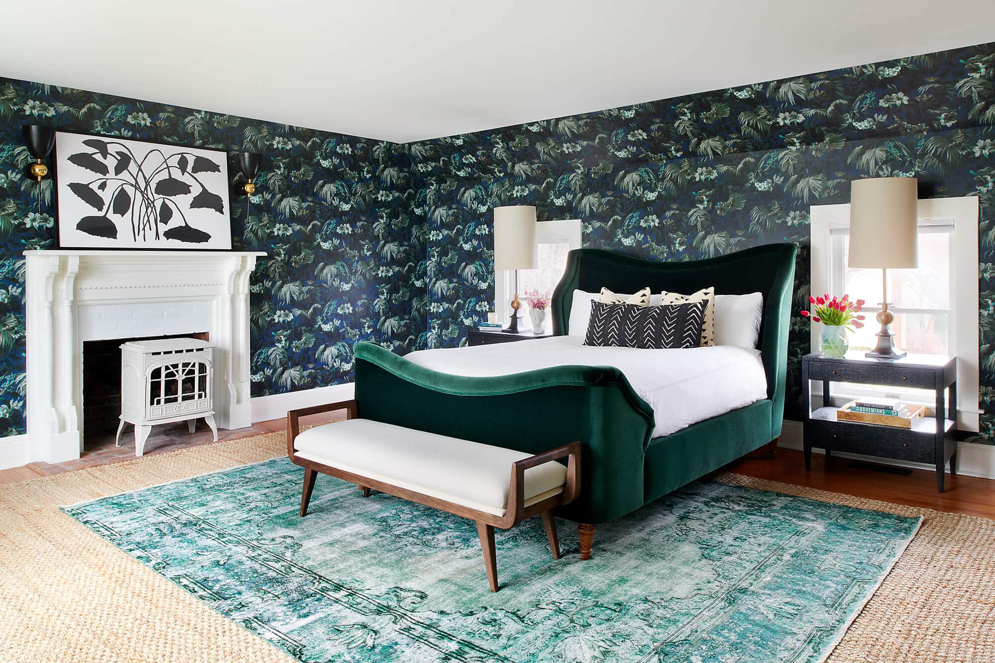 Bedroom Velvet Design Vintage by Michelle Gage Interiors