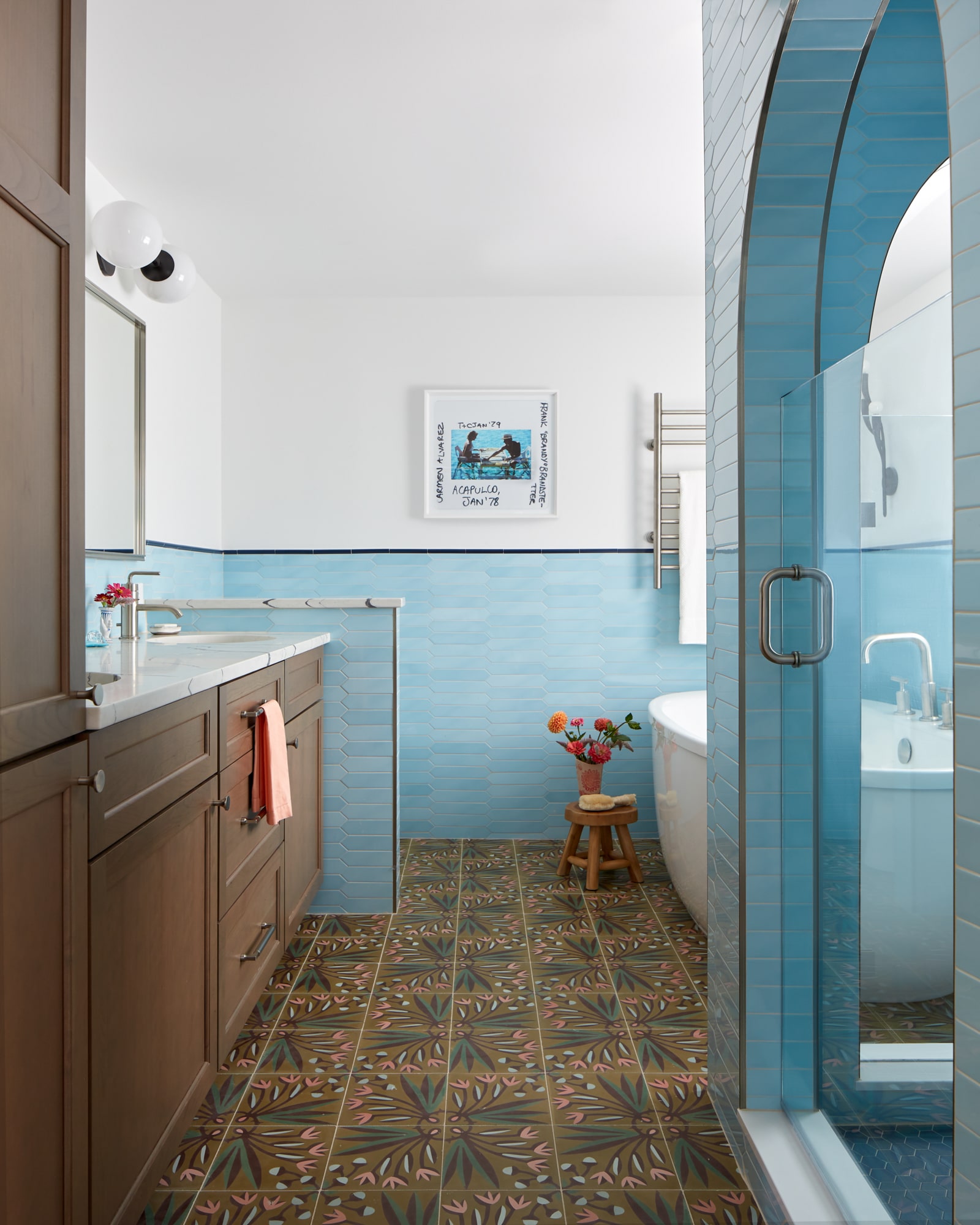 Radnor Master Bathroom Design Blue Pink